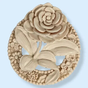 Vintage Floral Celluloid Brooch